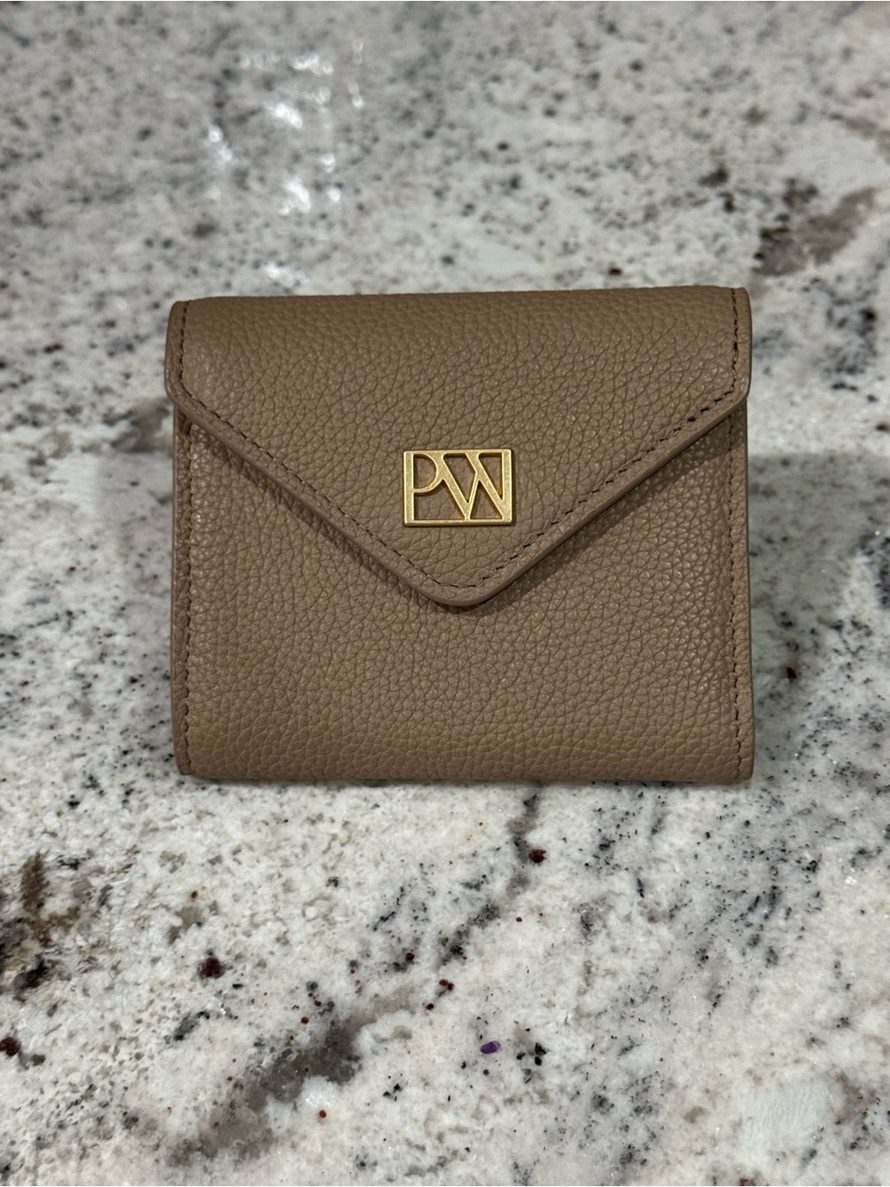 Parisa Wang Wallet in Taupe Pebbled Leather